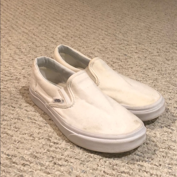 Vans Shoes - White slip on vans